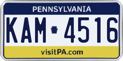 PA license plate KAM4516
