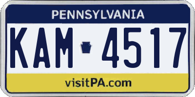 PA license plate KAM4517