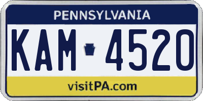 PA license plate KAM4520