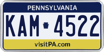 PA license plate KAM4522