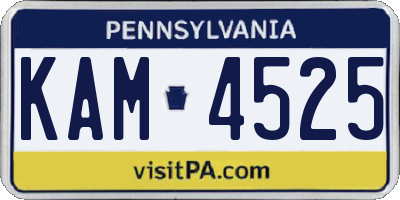 PA license plate KAM4525