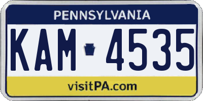PA license plate KAM4535