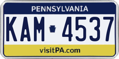 PA license plate KAM4537
