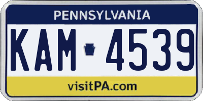 PA license plate KAM4539