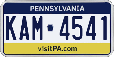 PA license plate KAM4541