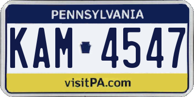 PA license plate KAM4547