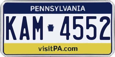 PA license plate KAM4552