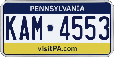 PA license plate KAM4553