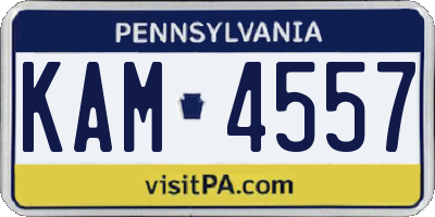 PA license plate KAM4557