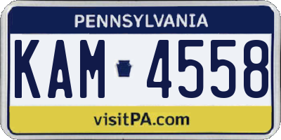 PA license plate KAM4558