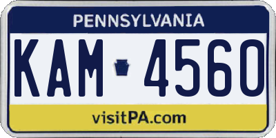 PA license plate KAM4560