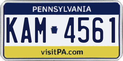 PA license plate KAM4561