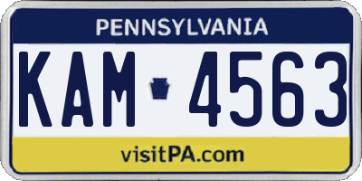 PA license plate KAM4563