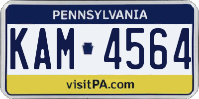 PA license plate KAM4564