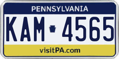 PA license plate KAM4565