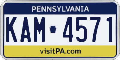 PA license plate KAM4571