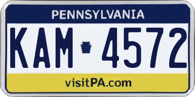 PA license plate KAM4572