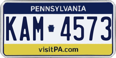 PA license plate KAM4573