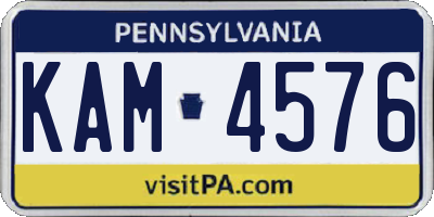 PA license plate KAM4576