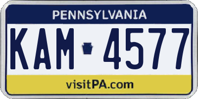 PA license plate KAM4577