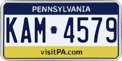 PA license plate KAM4579