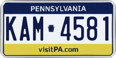 PA license plate KAM4581