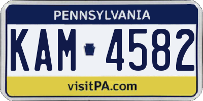 PA license plate KAM4582