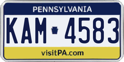 PA license plate KAM4583