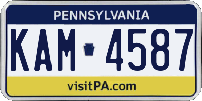 PA license plate KAM4587