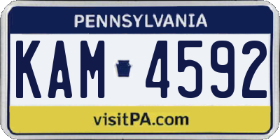PA license plate KAM4592