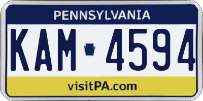 PA license plate KAM4594