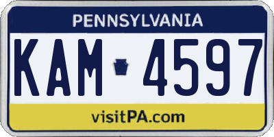 PA license plate KAM4597
