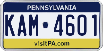 PA license plate KAM4601