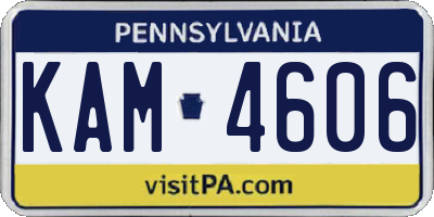 PA license plate KAM4606