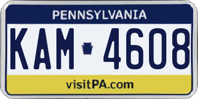 PA license plate KAM4608