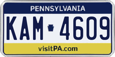 PA license plate KAM4609