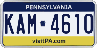 PA license plate KAM4610
