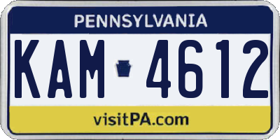 PA license plate KAM4612