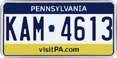 PA license plate KAM4613