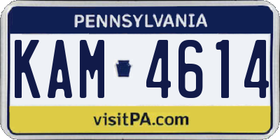 PA license plate KAM4614