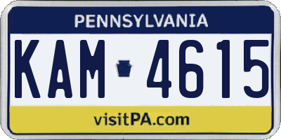 PA license plate KAM4615