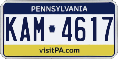 PA license plate KAM4617