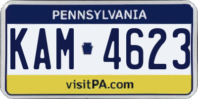 PA license plate KAM4623