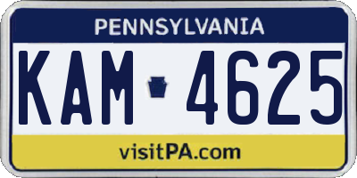 PA license plate KAM4625