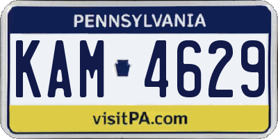 PA license plate KAM4629