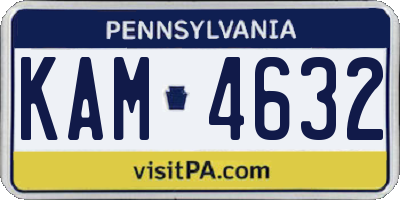 PA license plate KAM4632