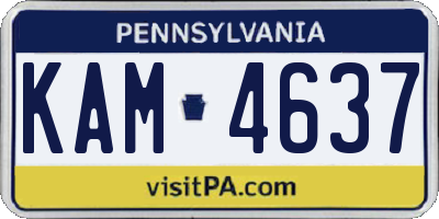 PA license plate KAM4637