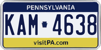 PA license plate KAM4638