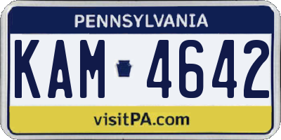 PA license plate KAM4642
