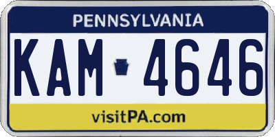 PA license plate KAM4646